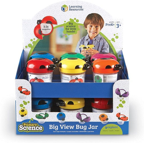 Learning Resources Big View Bug Jar, Outdoor Experiment Jars Pack of 12