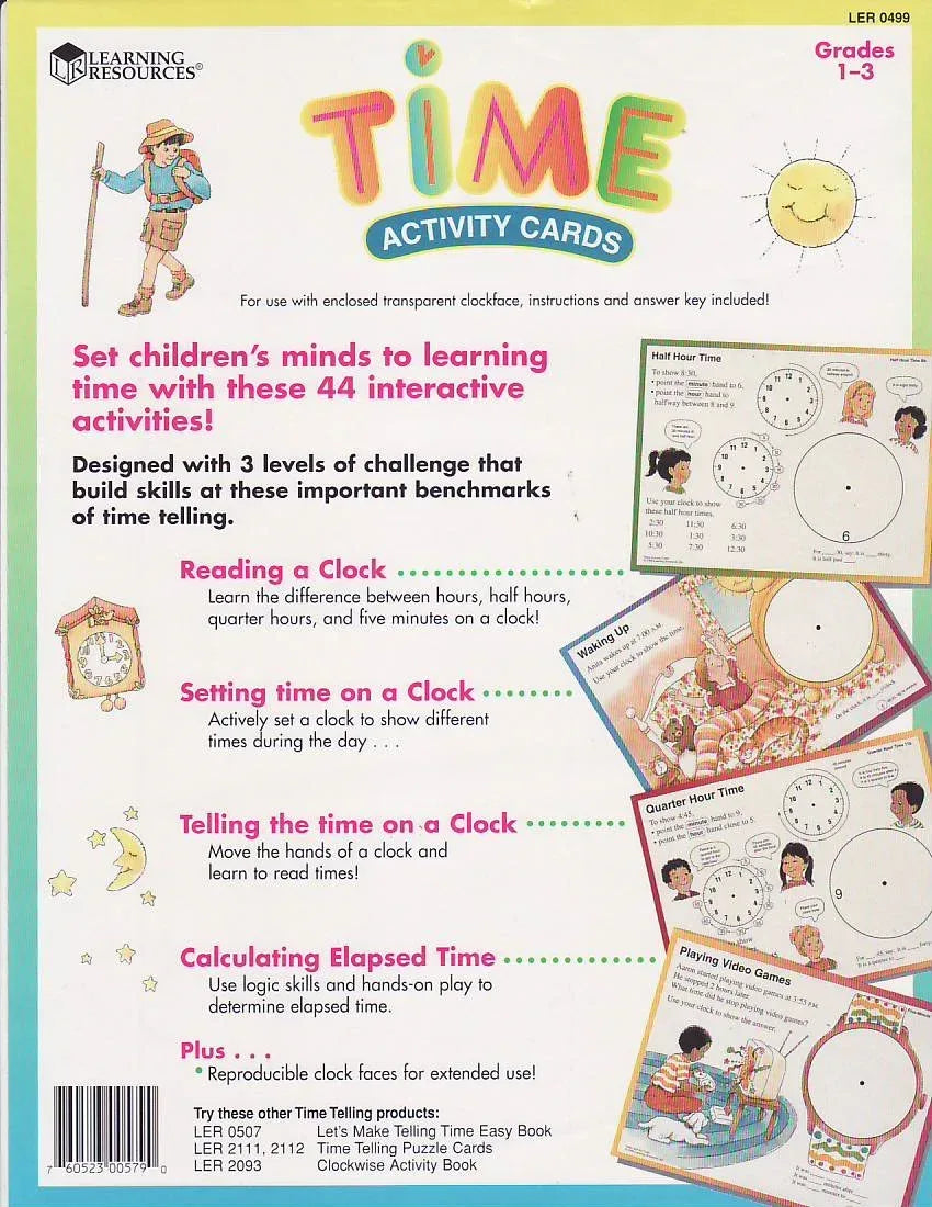 Time Activity Cards for Grades 1-3 LER 0499