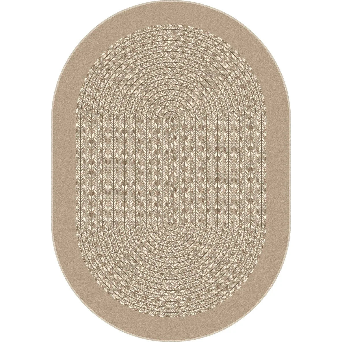Like Home 5'4" x 7'8" Oval area rug in color Beige