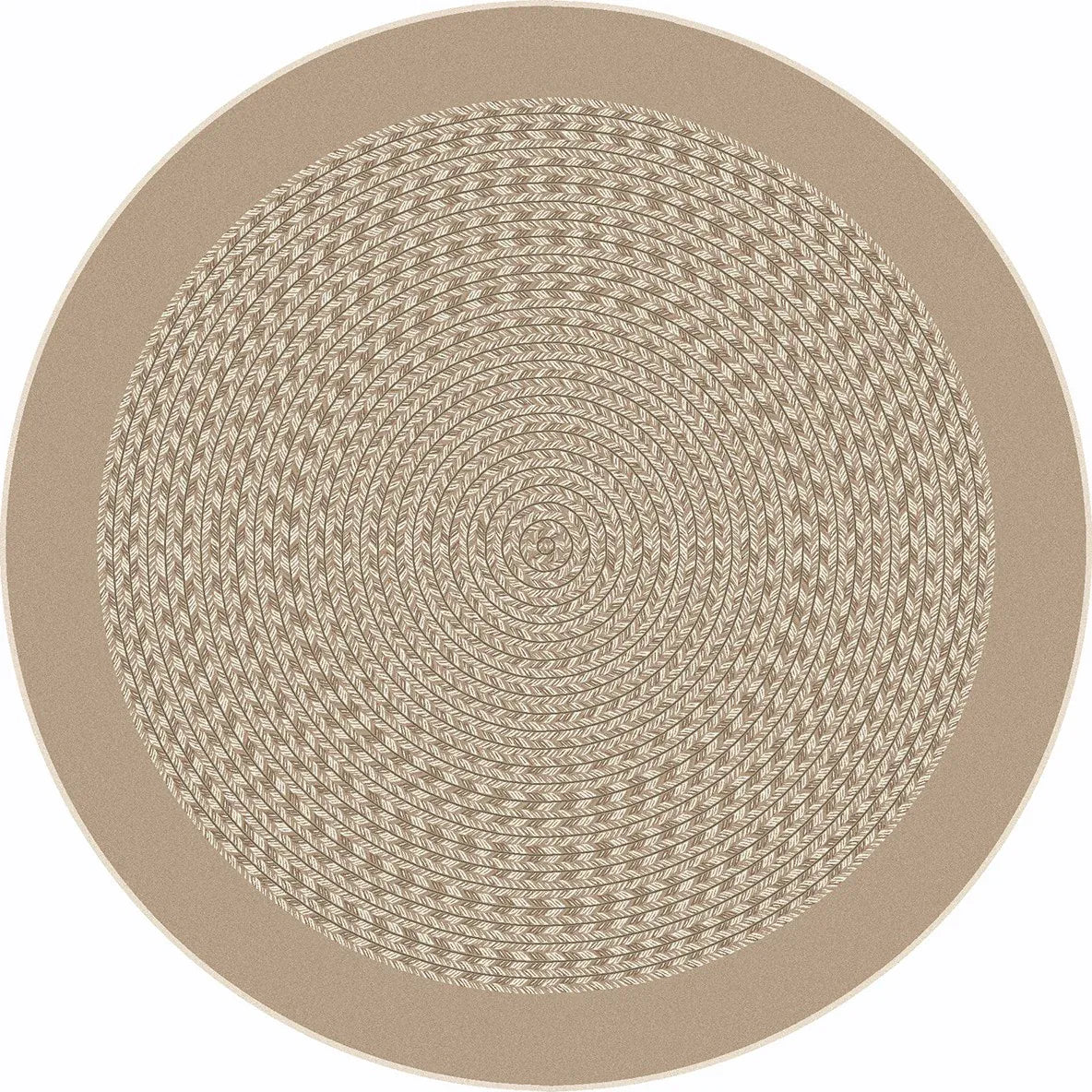 Like Home 7'7" Round area rug in color Beige