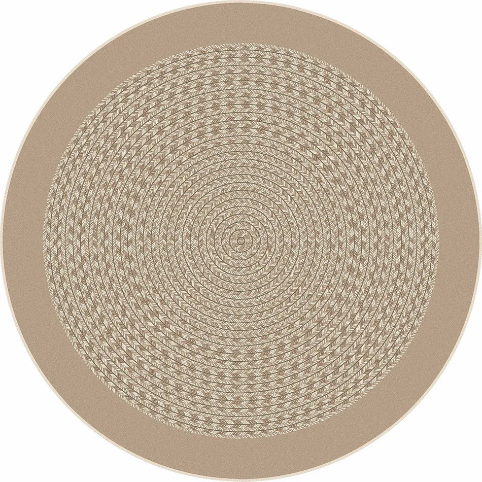 Like Home 7'7" Round area rug in color Beige