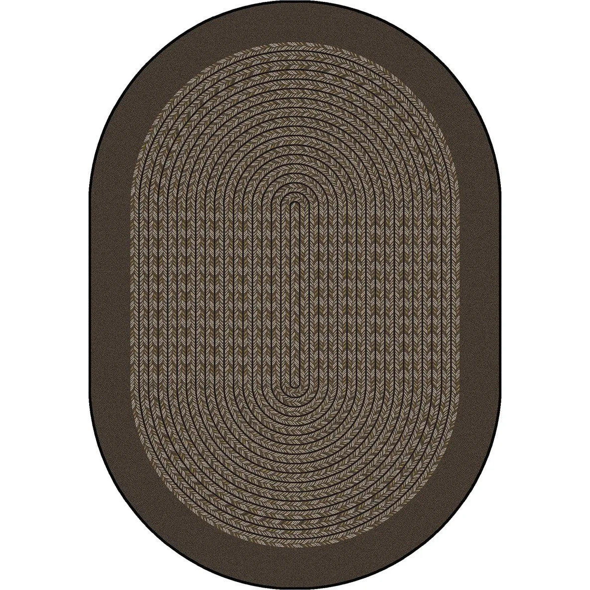 Like Home 3'10" x 5'4" Oval area rug in color Chocolate