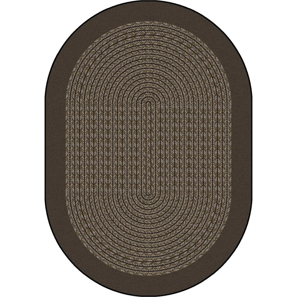 Like Home 3'10" x 5'4" Oval area rug in color Chocolate