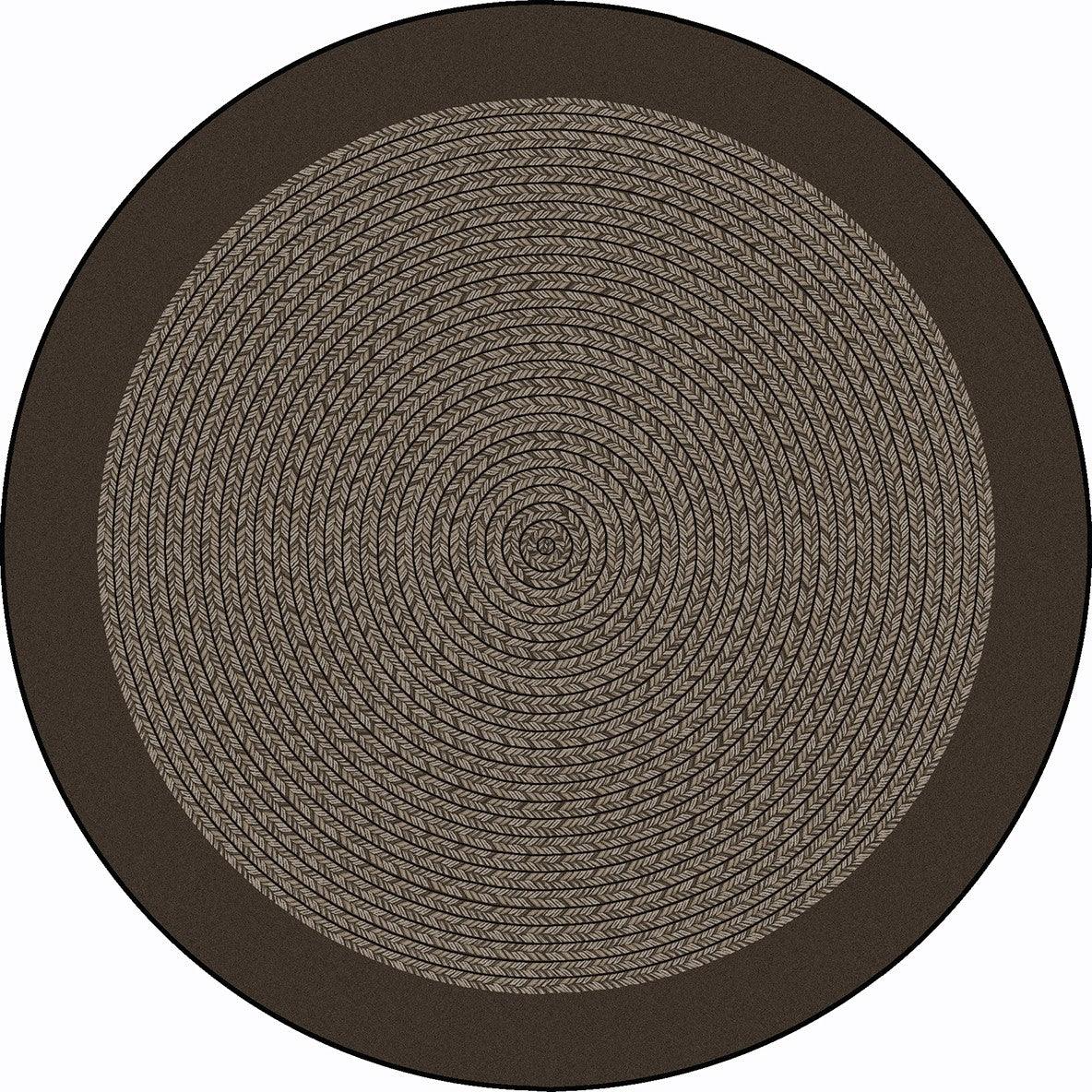 Like Home 7'7" Round area rug in color Chocolate