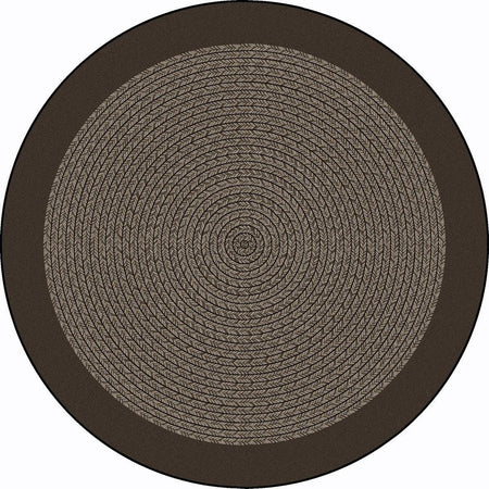 Like Home 7'7" Round area rug in color Chocolate