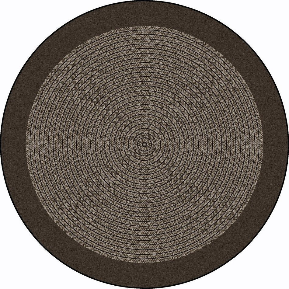 Like Home 7'7" Round area rug in color Chocolate