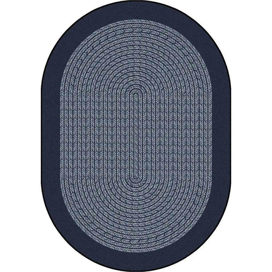 Like Home 7'8" x 10'9" Oval area rug in color Navy