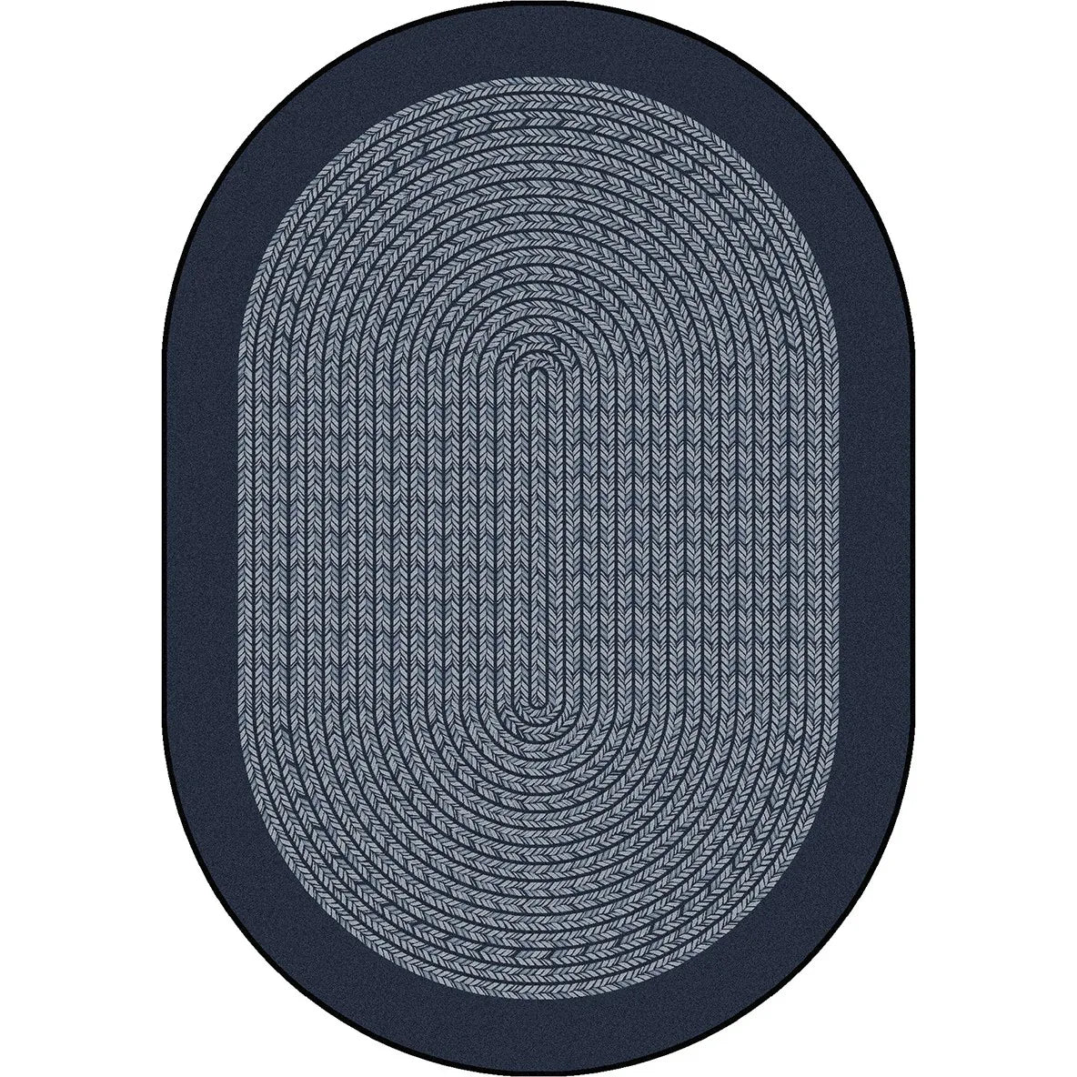 Like Home 10'9" x 13'2" Oval area rug in color Navy