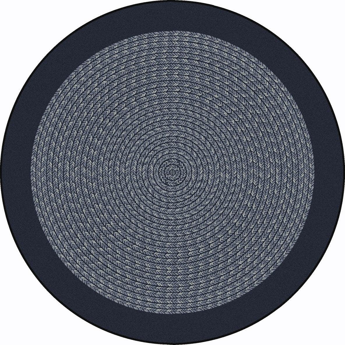 Like Home 7'7" Round area rug in color Navy