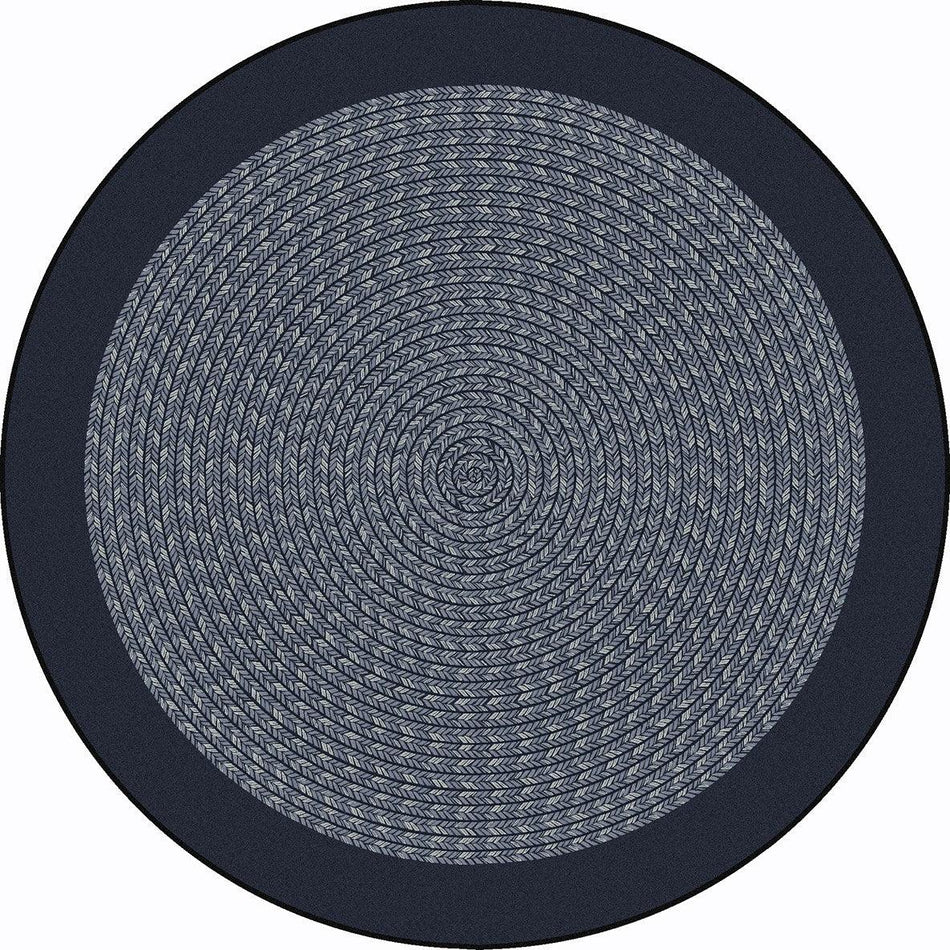 Like Home 7'7" Round area rug in color Navy