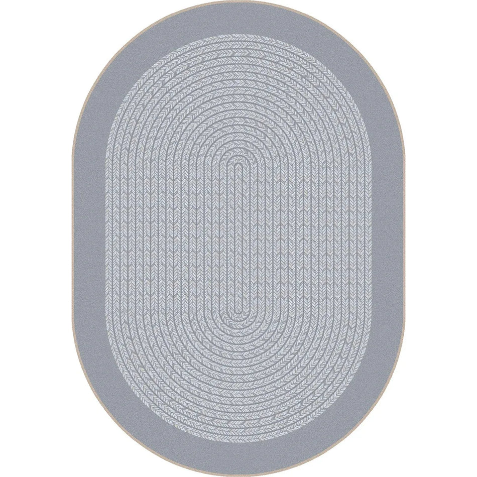 Like Home 10'9" x 13'2" Oval area rug in color Silver