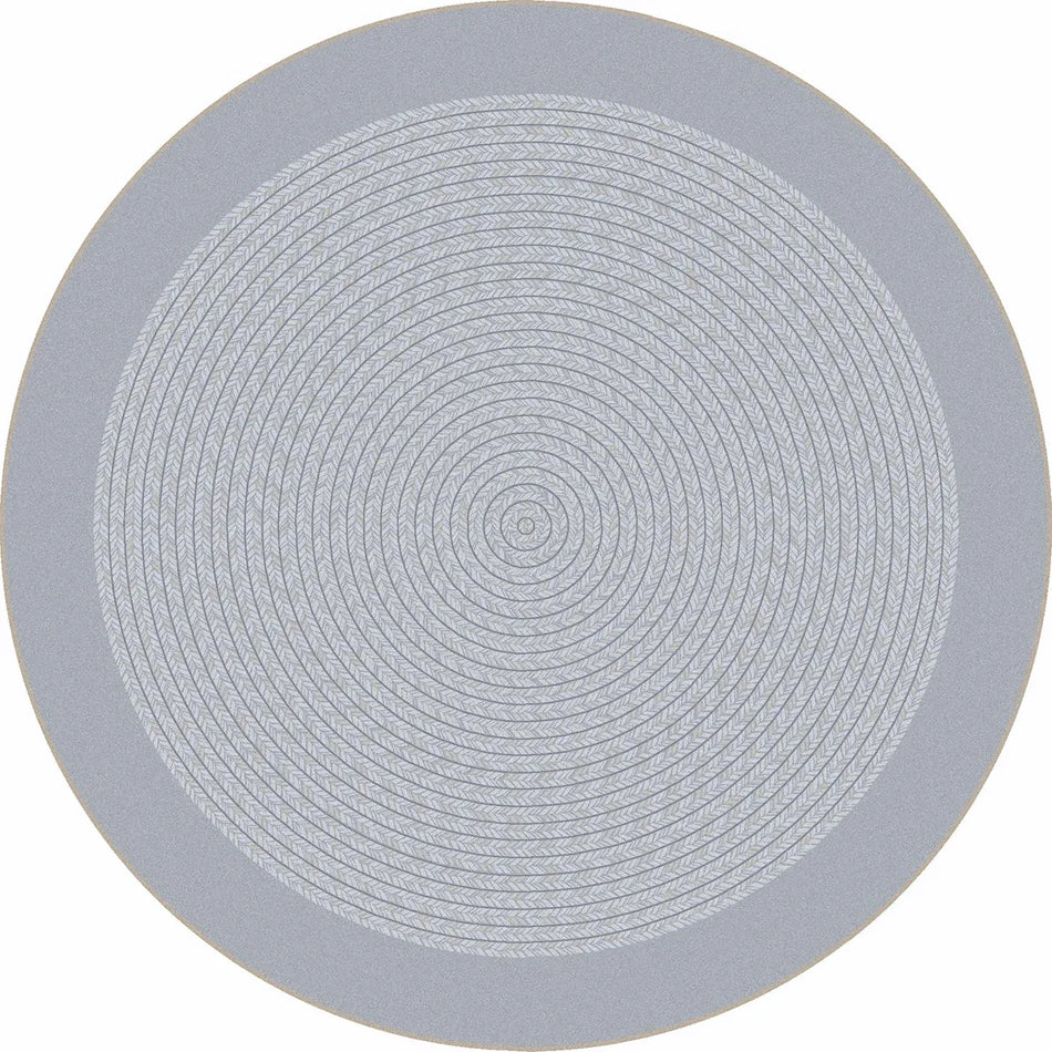 Like Home 7'7" Round area rug in color Silver