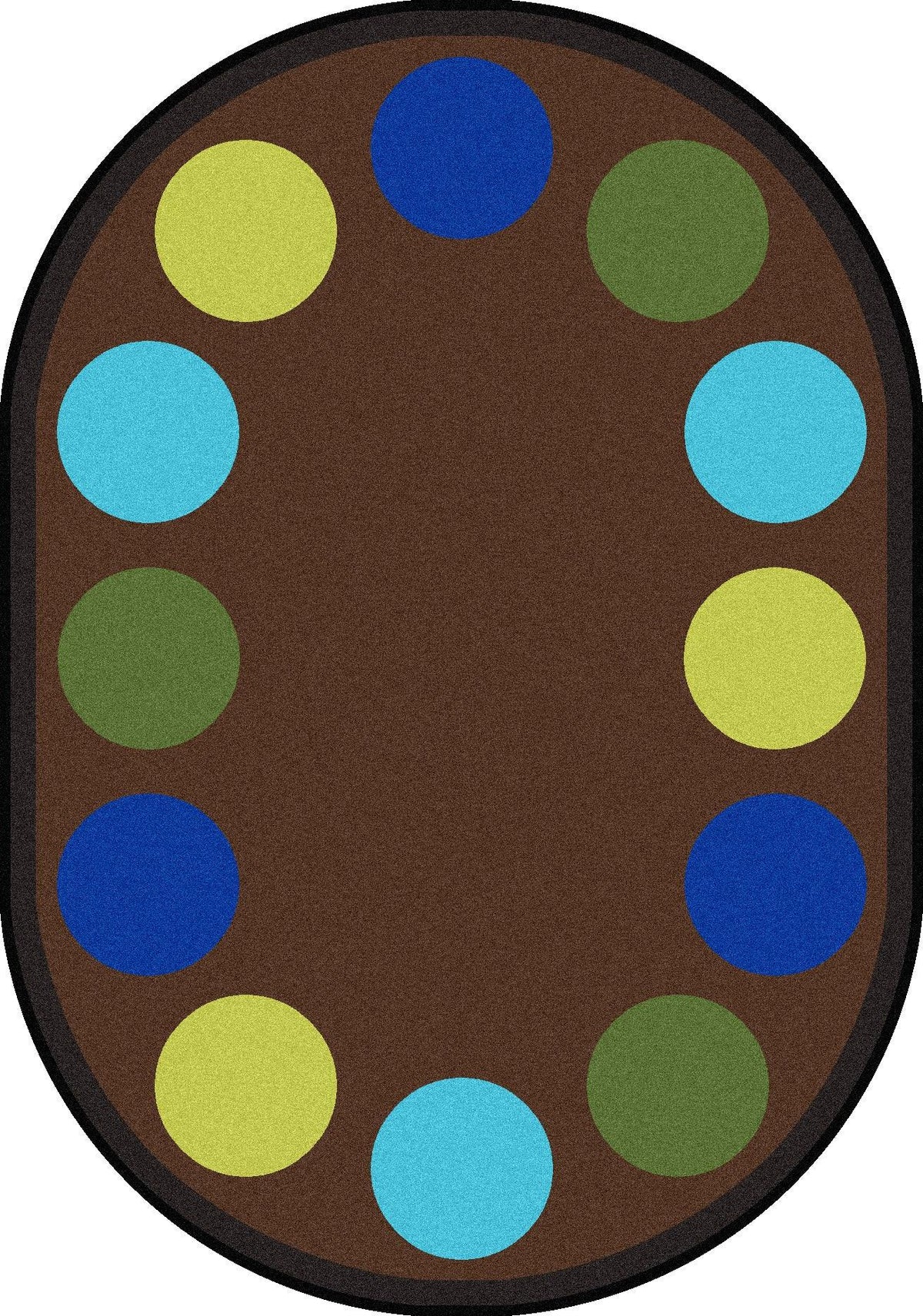 Lots of Dots 5'4" x 7'8" Oval area rug in color Earthtone