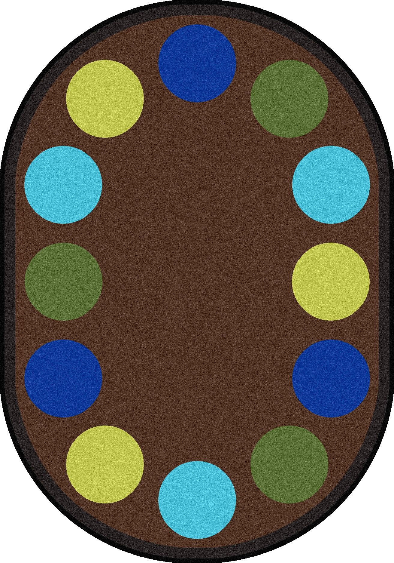 Lots of Dots 5'4" x 7'8" Oval area rug in color Earthtone