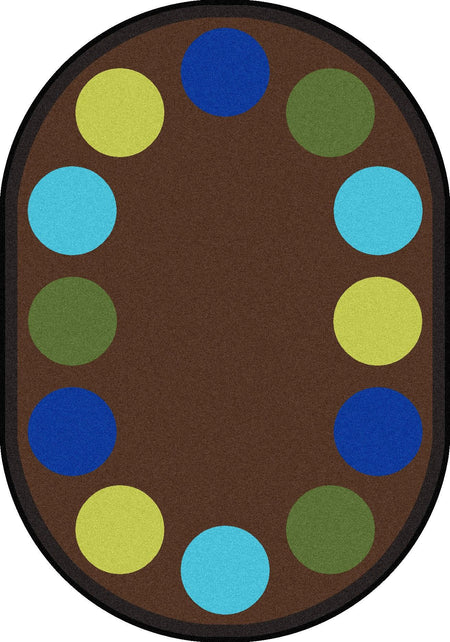 Lots of Dots 5'4" x 7'8" Oval area rug in color Earthtone