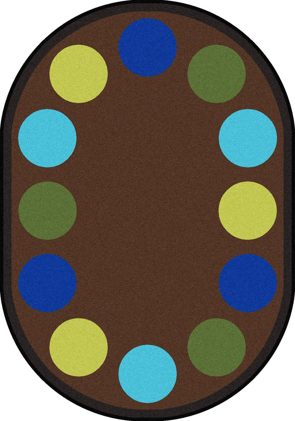 Lots of Dots 5'4" x 7'8" Oval area rug in color Earthtone