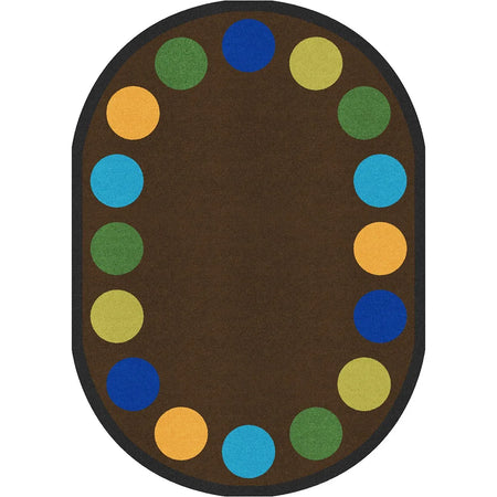 Lots of Dots 10'9" x 13'2" Oval area rug in color Earthtone