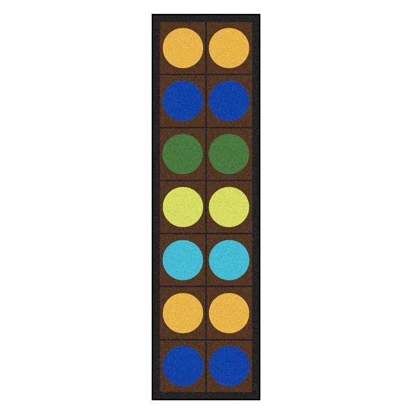 Lots of Dots 2'1" x 7'8" Runner area rug in color Earthtone