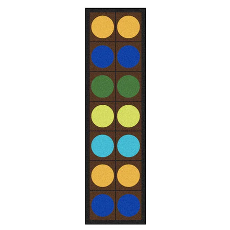 Lots of Dots 2'1" x 7'8" Runner area rug in color Earthtone
