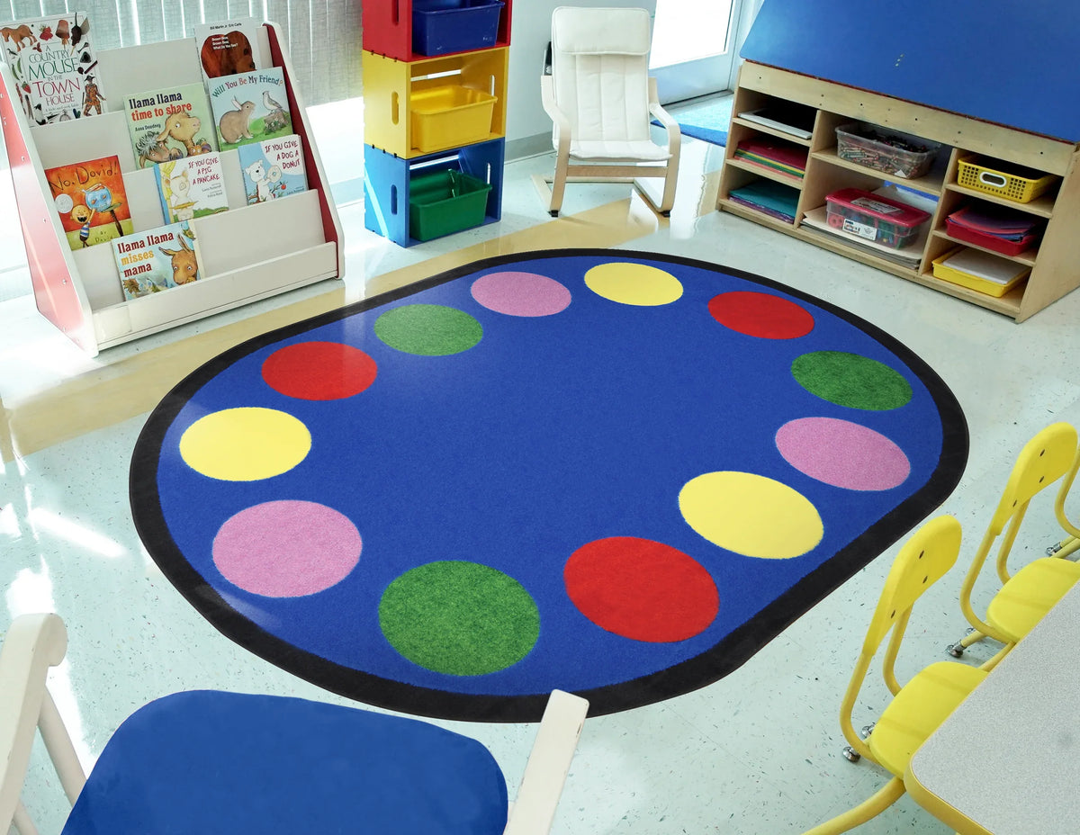 Lots of Dots 7'8" x 10'9" Oval area rug in color Multi