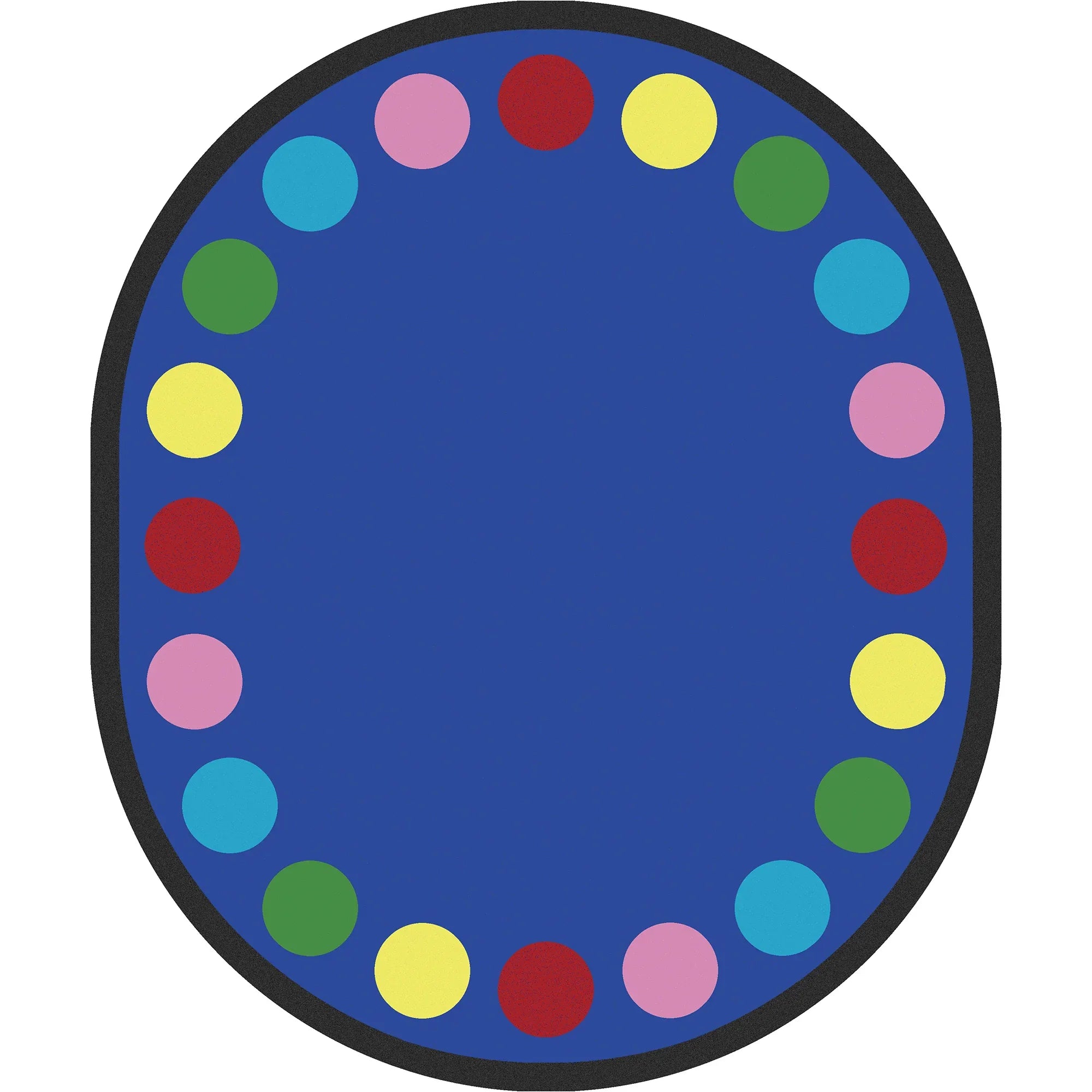 Lots of Dots 10'9" x 13'2" Oval area rug in color Multi