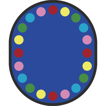 Lots of Dots 10'9" x 13'2" Oval area rug in color Multi