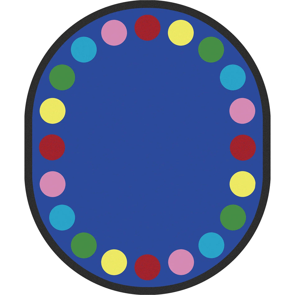 Lots of Dots 10'9" x 13'2" Oval area rug in color Multi