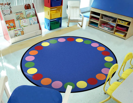 Lots of Dots 13'2" Round area rug in color Multi