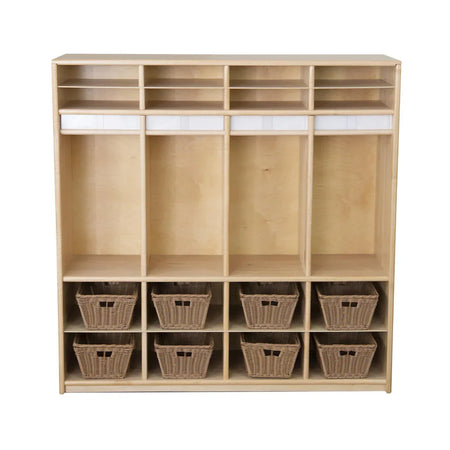 Maple Heritage (4) Section Locker with (8) Baskets