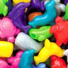 Plastic Novelty Sea Life Shaped Beads, 1/4-Pound, Multi Color