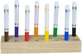 Wood Marker Holder Stand, 16 Places, 11" x 4" Size, (MTC-149 Marvel Education)