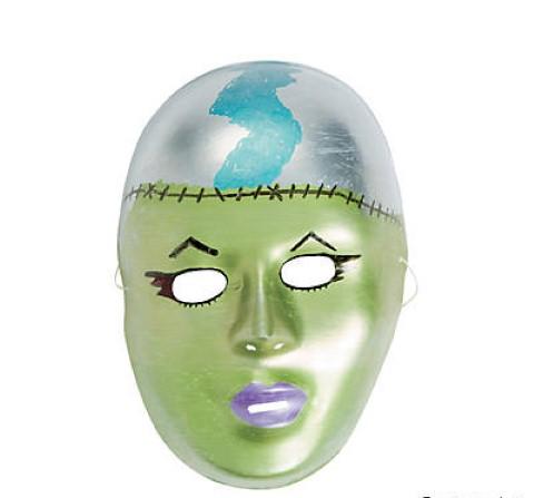 Plastic White Face Full Masks - 6" x 9" - 12 masks per package