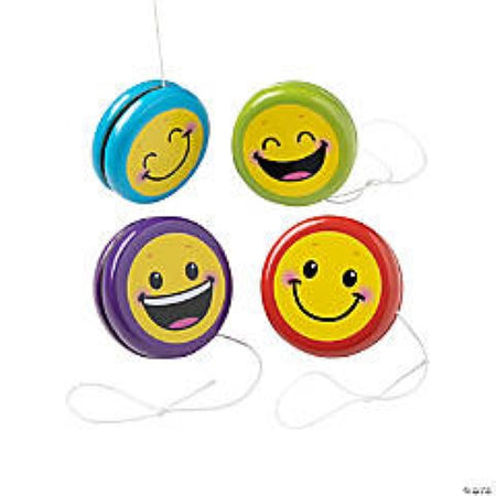 Metal Smile Face Yo-Yos, 12/PKG