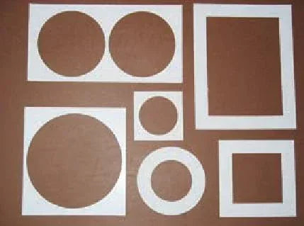 White Cardboard Frame 3 3⁄4" x 3 3⁄4" Outside Dimension 3" Round Inside Opening (SQUARE WITH CIRCLE)