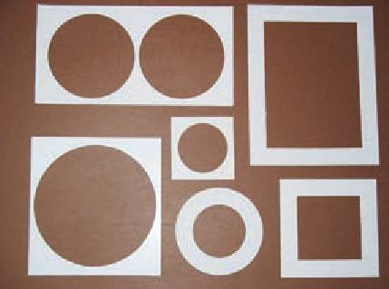 White Cardboard Frame Approx. 7 1⁄2" x 7 3⁄4" Outside Dimension. Approx 7" Round Inside Opening LARGE ROUND