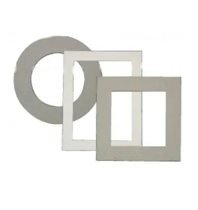 White Cardboard Frame 3 3⁄4" x 3 3⁄4" Outside Dimension 3" Round Inside Opening (SQUARE WITH CIRCLE)