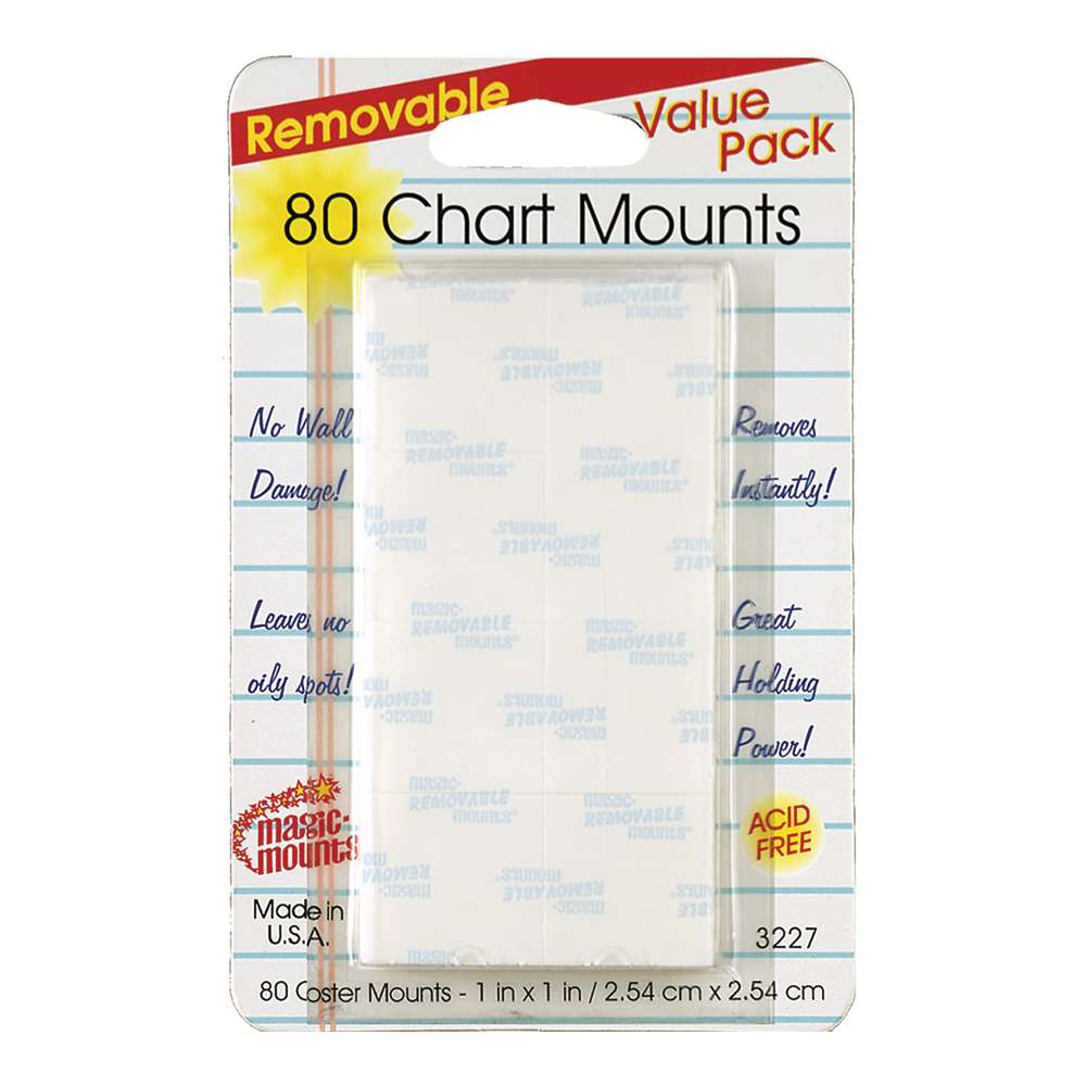 Magic Mounts® Chart Mounts, 1" x 1", Pack of 80
