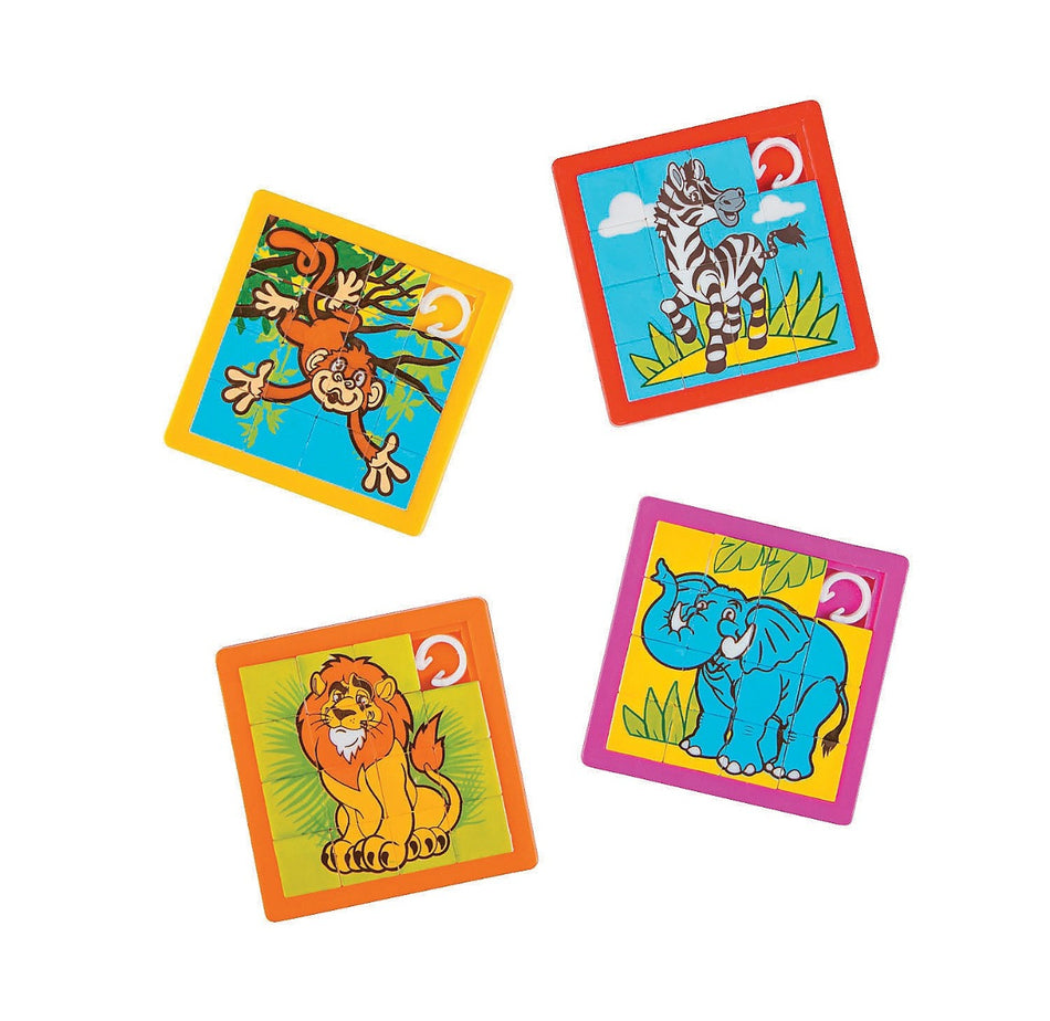 Zoo Animal Slide Puzzles, 2-1/2" - 12/Pkg.