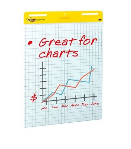 Post-it Easel Pad, 25 in x 30 in sheets, White with Grid, 30 Sheets/Pad, 2 Pads/Pack