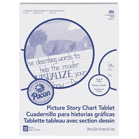 Pacon Picture Story Chart Tablet, 24 x 32 Inches, 25 Sheets