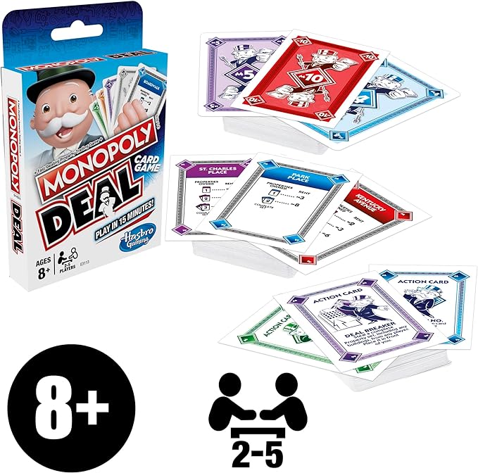 Hasbro Monopoly Deal Card Game, Kids Ages 8 and Up, 2 - 5 Players