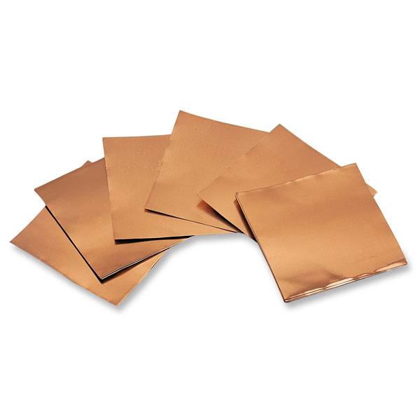 40-Gauge Copper Foil Sheets - 5" x 5", Pkg. of 12