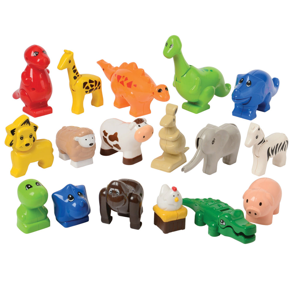 Preschool Sized Animals Building Bricks - Set of 17, (MTC-607)