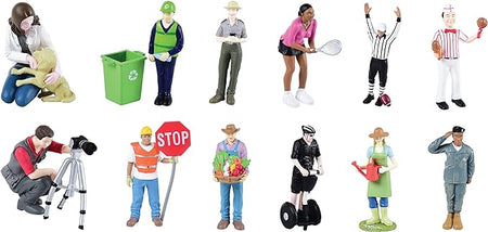 Constructive Playthings Pretend Professionals Career Doll Figures- Set # 2 - 12/set, (MTC-334)