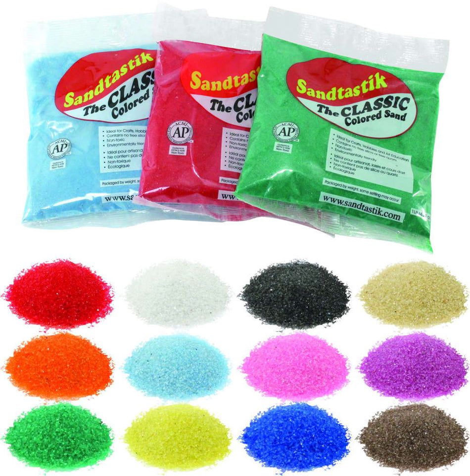 Sandtastik Colored Sand Class Pack Assortment #1 - Set of 12 one lb. bags