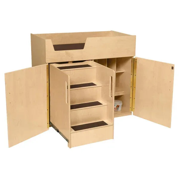 Deluxe Infant Care Center with Stairs with Brown Treads & Cushion