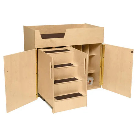 Deluxe Infant Care Center with Stairs with Brown Treads & Cushion