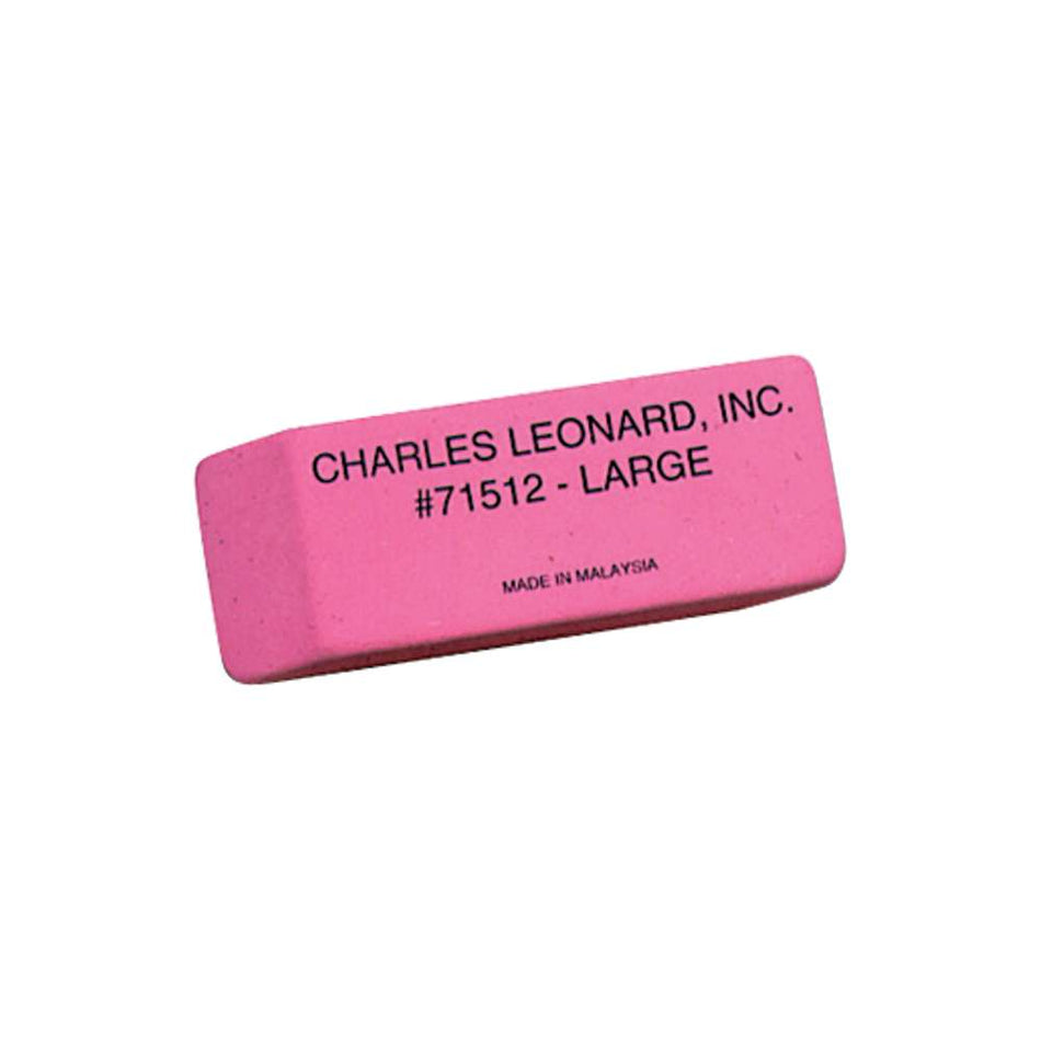 Pink Wedge Erasers, Large, 12/Pkg