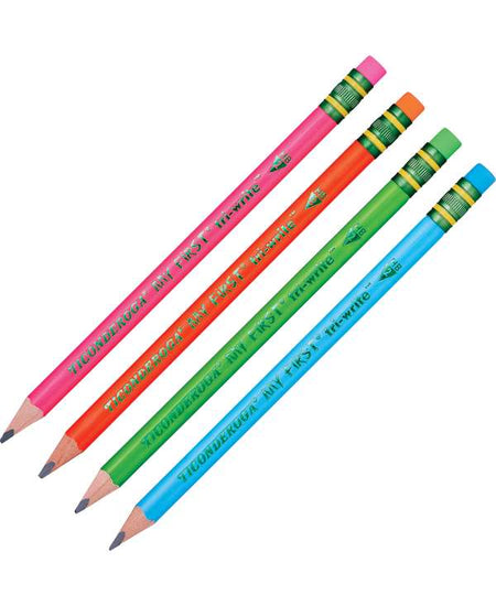 My First® Tri-Write™ Neon Assorted Ticonderoga® Wood-Cased Pencils, Pack of 12, (DIXX13012)