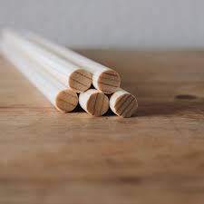 Wooden Dowel Rods - 1/2" x 12 inches, Pack of 5